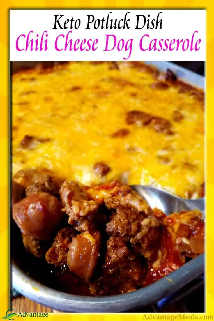 This is a great Keto Potluck Recipe. You and everyone at your summer gatherings are going to love this Chili Cheese Dog Keto Recipe. People aren\'t even going to know this is \'diet\' food. People will be shocked that this is the way you eat to lose weight. Keto for the win! #KetoDiet #KetoPotluck #Potluck #Potluckrecipe #KetoRecipe