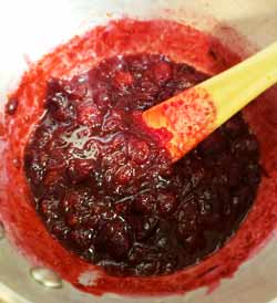 Consistency of the finished low carb keto cranberry sauce. #KetoDiet #KetoRecipe #Thanksgiving