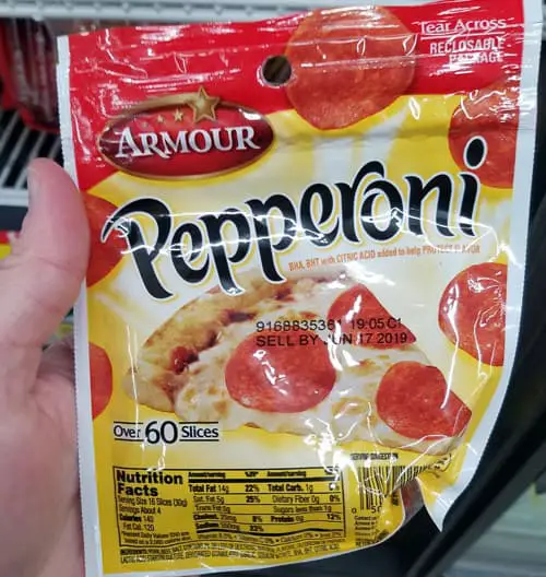 Pepperoni is near zero carb, so it's a great keto snack at Dollar General.