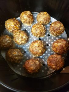 Air Fryer Meatball Recipe for a Keto Diet. ~Angela of @AdvantageMeals #ketoRecipe