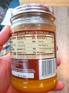 Smuckers Peanut Butter Nutrition Label